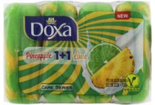 Мыло твердое doxa care series 4шт 80гр с увлажняющим кремом ананас лайм Atmix