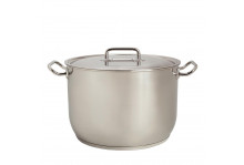 Кастрюля 20.0 л Общепит нержавеющая сталь, цельнотянутая, металлическая крышка, ТРС, 340 мм, Аша