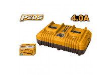 Зарядное устройство двойное для марки Ingco 20В, 4А, вес 0,68 кг, Ingco