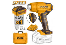 Фен промышленный аккумуляторный 20 В, 2 режима 100-300/200-550гр, 1,23кг, Industrial Ingco