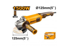 Шлифовальная машина угловая 125/1500 Вт, 9300 об.мин, Industrial Ingco