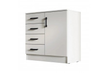 Комод К-800-1Д 810х830х430 белый гладкий, ЛДСП, Эра