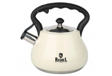 Чайник нержавеющая сталь 3.0л со свистком для всех видов плит крем 7189 Rashel