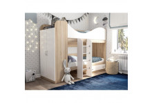 Кровать 2-х ярусная Карлсон люкс 2550х1800х1100, спальное место 800х2000, шимо темный, светлый, ЛДСП, Нарус