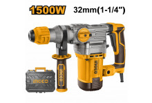 Перфоратор 1500 Вт, вертикальный двигатель, 0-950 об.мин, 5,5 Дж, 0-4500 уд.мин, кейс, Industrial Ingco