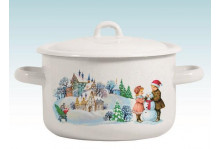 Кастрюля эмаль 2.9л Зимняя сказка Лысьва