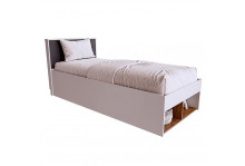 Кровать Прайм 900 с настилом белый + дуб золотой + графит, МДФ, Calpe