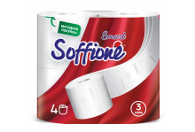 Бумага туалетная Soffione Smart 3 слоя, 4 рулона 