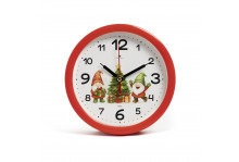 Будильник В4-050, диаметр 15 см, Веселые гномы, корпус красный, Рубин