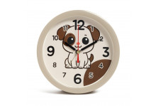 Будильник В4-058, диаметр 15 см, Щенок, корпус хаки, Рубин