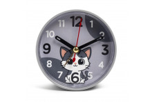 Будильник В7-037 Котенок, корпус серый, Рубин