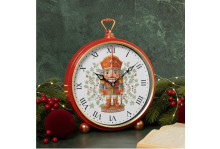 Часы настенно-настольные 3426-007 (26х32см) Щелкунчик, корпус красный с золотом, Рубин
