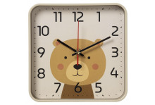 Часы настенные 1918-012 квадрат (19х19), Медвежонок, хаки, Рубин