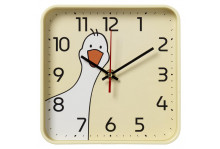 Часы настенные 1918-014 квадрат (19х19), Гусь, желтый, Рубин