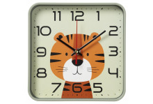 Часы настенные 1918-015 квадрат (19х19), Тигренок, оливковый, Рубин