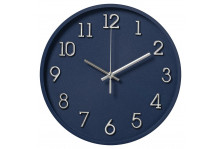 Часы настенные 2831-006 круглые, диаметр 28 см, открытая стрелка, Классика, корпус синий, Рубин