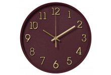 Часы настенные 2831-007 круглые, диаметр 28 см, открытая стрелка, Классика, корпус темно-вишневый, Рубин
