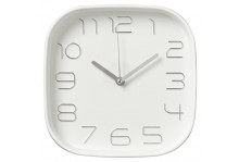 Часы настенные 2500-002 квадрат (25х25) Классика, корпус белый + серебро, Рубин