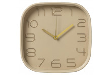 Часы настенные 2500-003 квадрат (25х25) Классика, корпус бежевый, Рубин