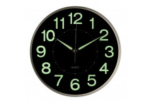 Часы настенные 2520-007 круглые, диаметр 25 см, светящиеся, пластик, Рубин