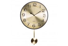 Часы настенные 2829-001 круглые интерьерные, из МДФ, диаметр 28 см Классика с маятником, Рубин