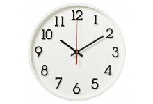 Часы настенные 2831-003 круглые, диаметр 28 см, открытая стрелка, Классика, корпус белый, Рубин