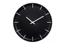 Часы настенные 2833-001 круглые, диаметр 28 см, открытая стрелка, Классика, корпус черный, Рубин