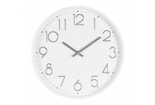 Часы настенные 3017-002 круглые, диаметр 30 см, Классика, корпус белый + серебро, Рубин