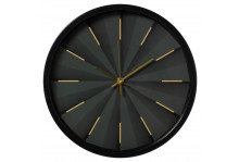 Часы настенные 3027-036 круглые, диаметр 30 см, Фактура, пластик/стекло/металл, корпус черный, Рубин