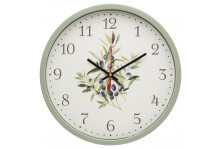 Часы настенные 3027-039 круглые, диаметр 30 см, Оливковая ветвь, пластик/стекло/металл, корпус оливковый, Рубин