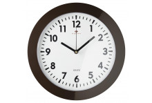 Часы настенные 3125-012 круглые, диаметр 31 см, Классика, пластик/стекло/металл, корпус темно-коричневый, Рубин