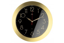 Часы настенные 3125-015 круглые, диаметр 31 см, Классика, пластик/стекло/металл, корпус золотой, Рубин