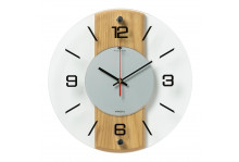 Часы настенные 3435-001 круглые, диаметр 34 см, стеклянные с МДФ, Классика, Рубин