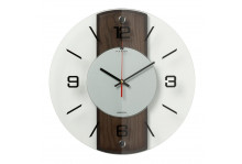 Часы настенные 3435-002 круглые, диаметр 34 см, стеклянные с МДФ, Классика, Рубин