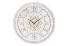 Часы настенные 3526-001 круглые, диаметр 35 см, Античность, корпус белый + золото, Рубин