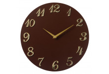 Часы настенные 3539-002 круглые интерьерные, из МДФ, диаметр 35 см, Классика, коричневый, Рубин
