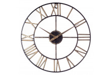 Часы настенные 4022-002 круглые, диаметр 40 см, Лофт 2, черный с бронзой, металл, Рубин