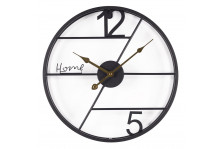 Часы настенные 4101-001 круглые, диаметр 40 см, открытая стрелка, 12/5, черный, металл, Рубин