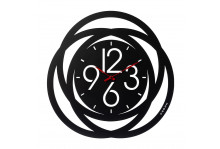 Часы настенные 5010-001 круглые, диаметр 50 см, Цифры, черный + белый, металл, Рубин