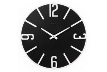 Часы настенные 5014-001 круглые, диаметр 50 см, открытая стрелка, Классика, черный + белый, МДФ, металл, Рубин