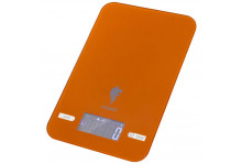 Весы кухонные 10 кг электронные, LCD дисплей, стекло, 15х21 см, оранжевый, Leonord