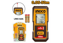 Дальномер лазерный до 50м, точность 2,0мм, батарея 2хаа, Industrial Ingco