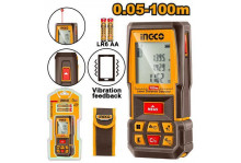 Дальномер лазерный до 100 м, точность 2,0 мм, батарея 2хАА, Industrial Ingco