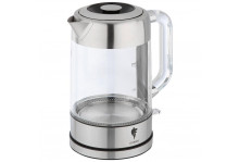 Чайник электрический 1.7л 1850-2200 Вт, диск, стекло, LED подсветка, контроллер Otter (Англия), металл, Leonord