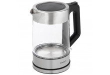 Чайник электрический 1.7 л 1850-2200 Вт, диск, стекло, внутренняя подсветка, металл, Energy