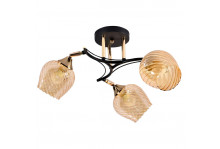 Люстра 3Л E27 макс 3х60 Вт НПБ 01-3х60-219 21305-2/3 (плафон 8271) черный, золотой, Элетех