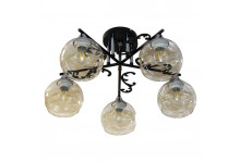 Люстра 5Л E27 макс 5х60 Вт НПБ 01-5х60-148 21277В-2/5 (плафон 8425), черный, хром, Элетех