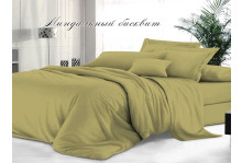 Комплект постельного белья 2-спальный евро сатин однотонный Sateen De Luxe Миндальный бисквит, Эльф