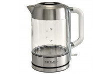 Чайник электрический 1.7 л 2200 Вт, диск, стекло, съемная крышка, фильтр, LED подсветка, нержавеющая сталь, Delta Lux