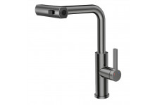 Смеситель кухня Tinos с выдвижной лейкой, нержавеющая сталь, графит, Rush